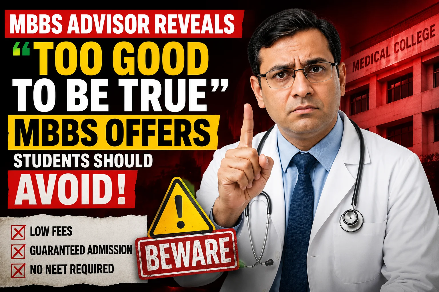 MBBS Advisor Reveals the “Too Good to Be True” MBBS Offers Students Should Avoid